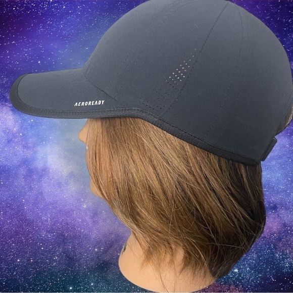 ADIDAS Women's Superlite Relaxed Fit Performance Hat Black and White - Picture 4 of 8